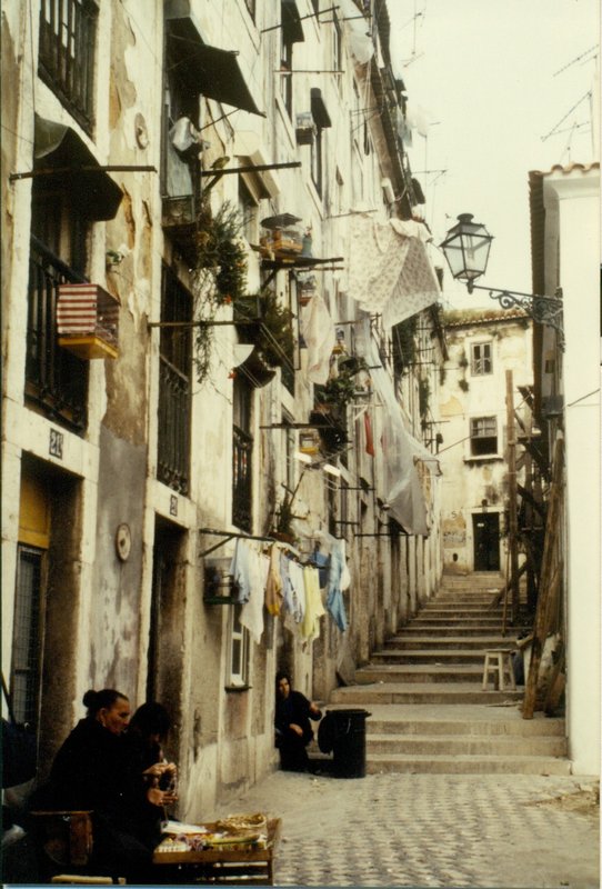 Street scene in the Alfama district of Lisbon