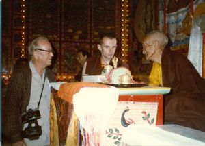 Dad meeting with the Tibetan monks in their monastery near Winterthur, Switzerland
