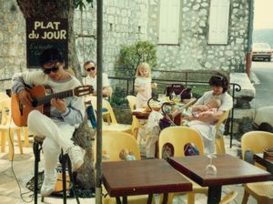 Listening to music at a restaurant in St Paul de Vence