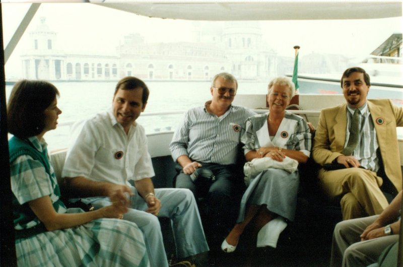 Peggy and Steve, Hank and Gerlinda, and Frank on the Grand Canal