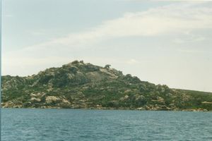 View of islands on the way to La Maddelena, Sardinia