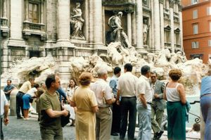 Committee and spouses at the Trevi Fountain in Rome
