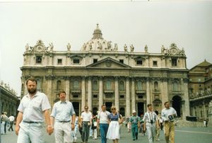 Committee members and spouses departing St Peter's Basilica