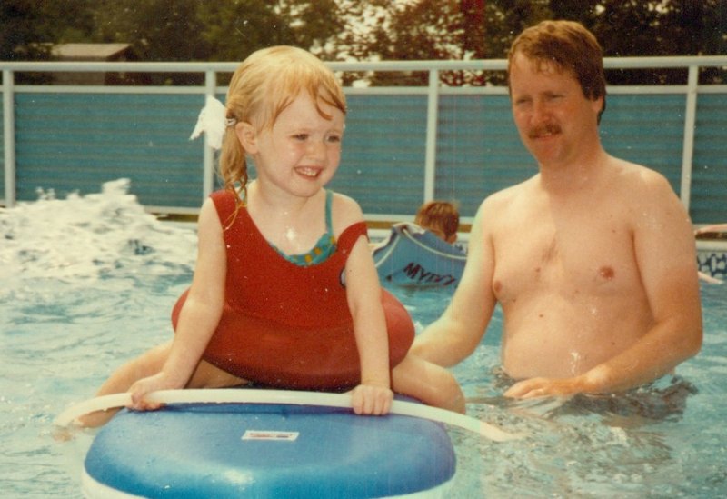 Tamara and Bob in Uncle George's pool in Boardman OH