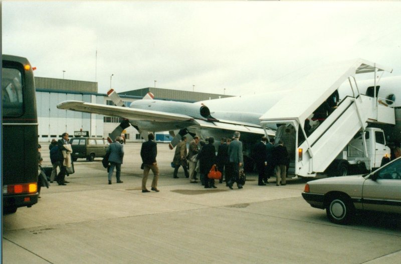 Committee boarding the P-3 for the flight to Iceland