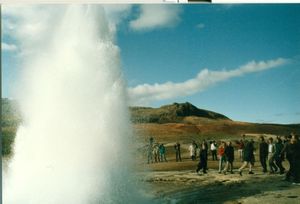 Geyser erupting for the committee