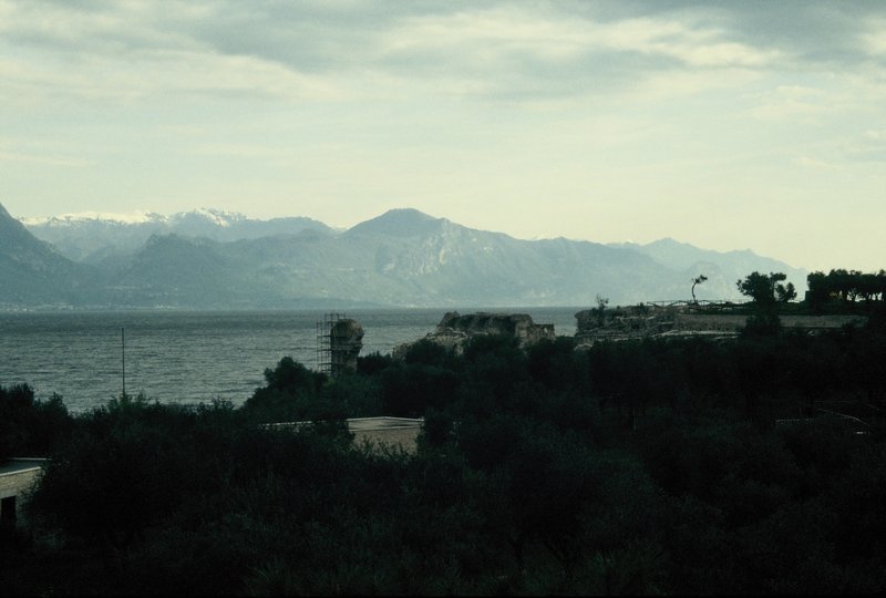 View of Lake Garda and the Alps from Sirmione, Italy
