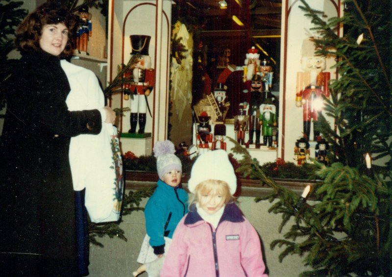 Linda, Will, Rosanna and Tamara outside the Kathe Wolfart Christmas store in Rothenburg