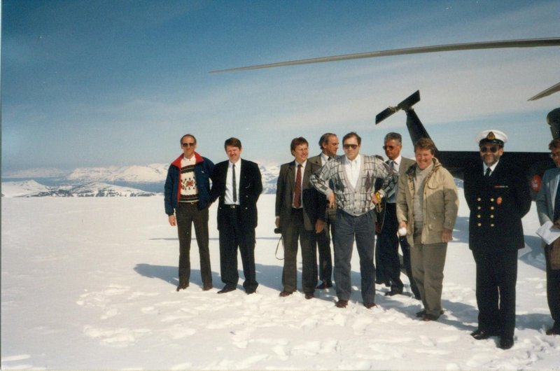 Some of the committee members at the top of a mountain in northern Norway