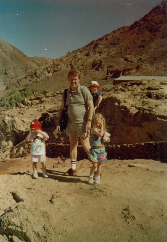 Bob with Rosanna, Will, and Tamara in the Mojave Desert