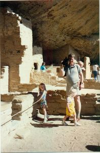 Bob with Tamara, Rosanna and Will exploring the cliff dwellings at Mesa Verde National Park