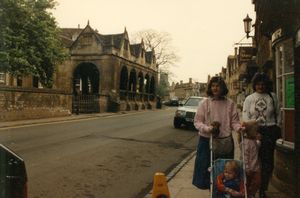 Linda, Will, Tamara and Kathy waling on the High Street of Chipping Campden