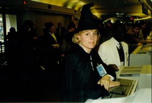 Our protocol officer dressed as a witch at JFK