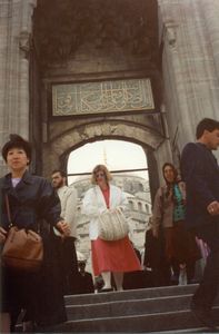 Linda walking through the Istanbul Bazaar