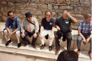 Committee using the public toilet at Ephesus
