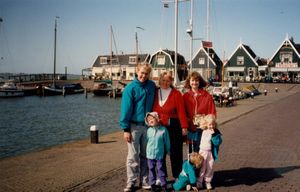Steve, Carol and Linda with the kids at Marken