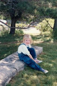 Tamara at our campground near Boothbay Harbor