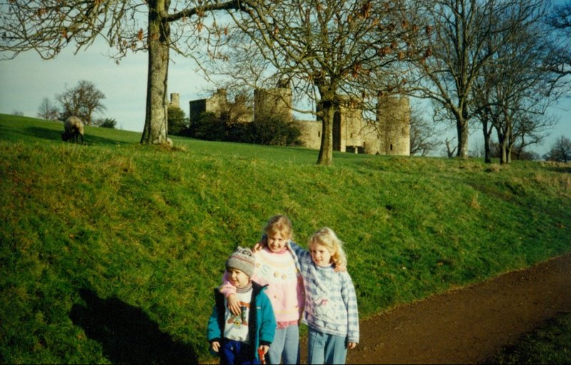 Will, Tamara, and Rosanna at Bodiam Castle