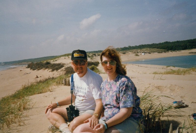 Bob and Linda at the beach at Port Bourgenay, Vendee, France