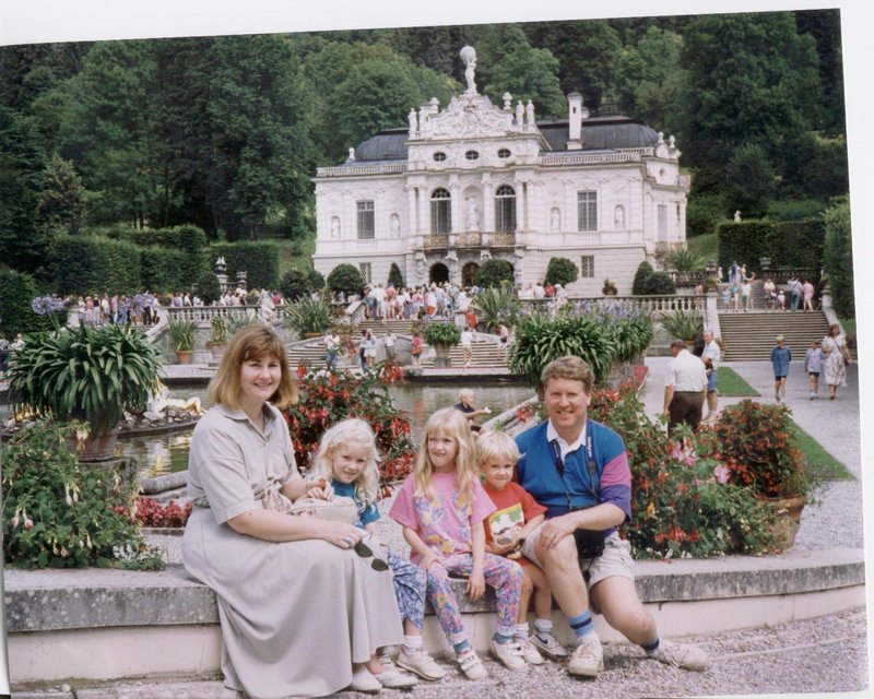 Family at Linderhof Castle near Oberammergau, Germany