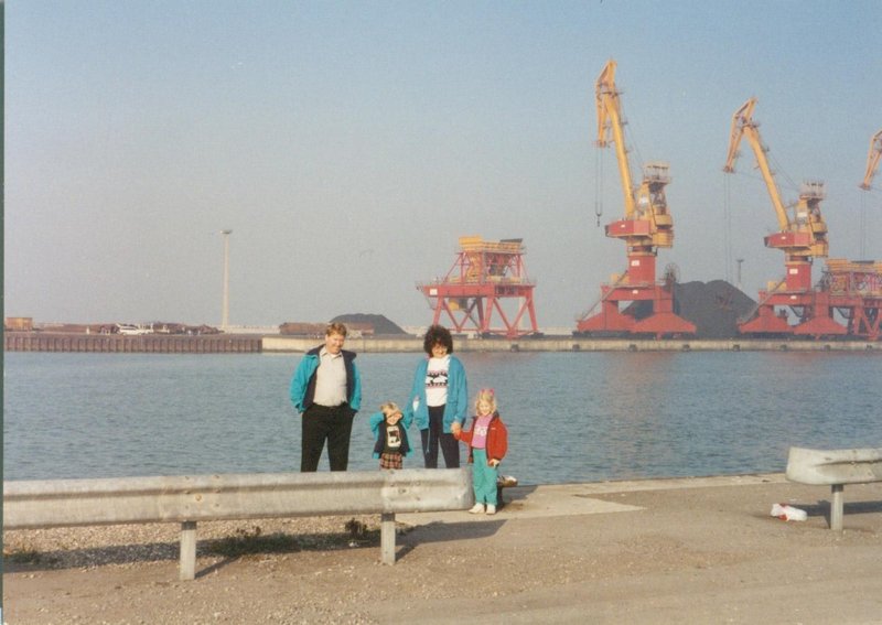 Bob, Will, Kathy, and Rosanna at the port of Calais