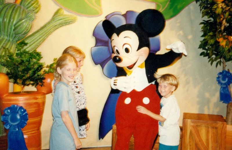 Rosanna, Tamara and Will with Mickey Mouse