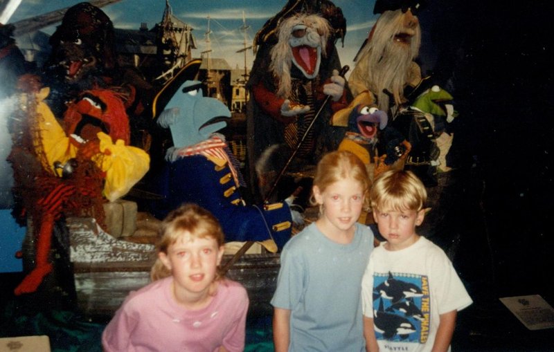 Tamara, Rosanna, and Will with Muppet characters