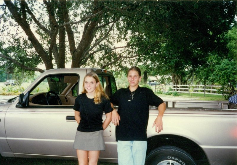 Alyssa and Brendan with his truck