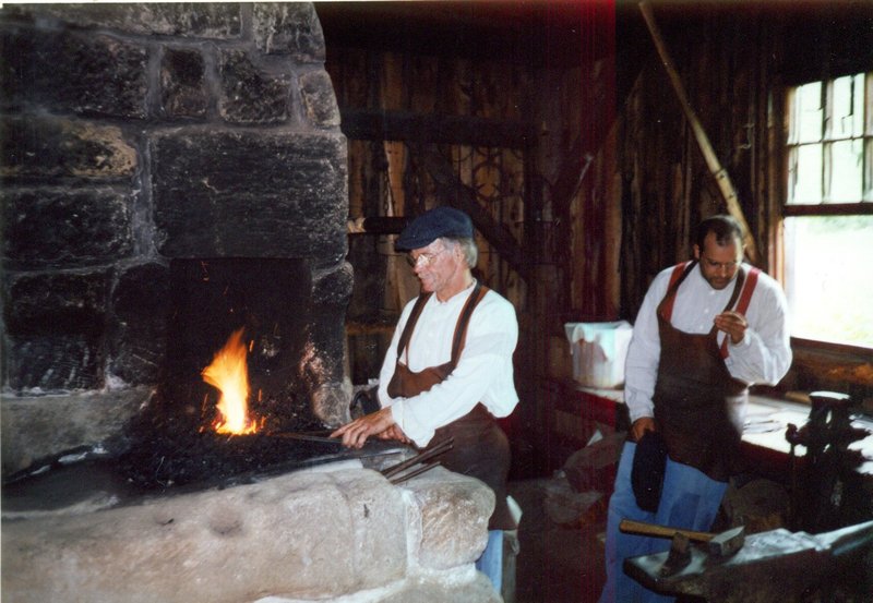 Blacksmiths showing their trade at the Acadia Open Air Museum