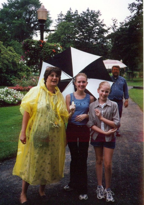 Kathy, Tamara, and Rosanna in rainy Lunenberg