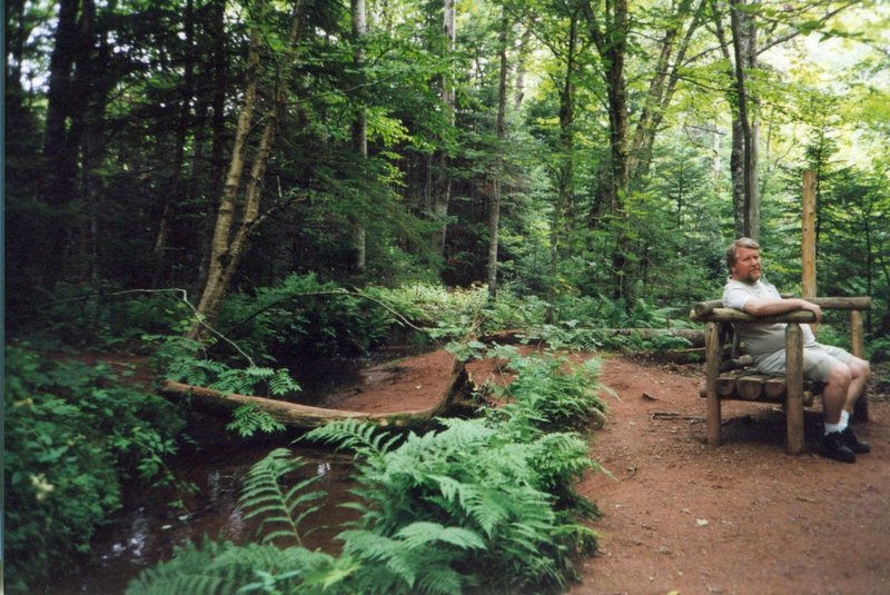 Bob resting during a hike in Acadia National Park