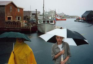 Will and Rosanna in rainy Lunenberg