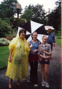 Kathy, Tamara, and Rosanna in rainy Lunenberg