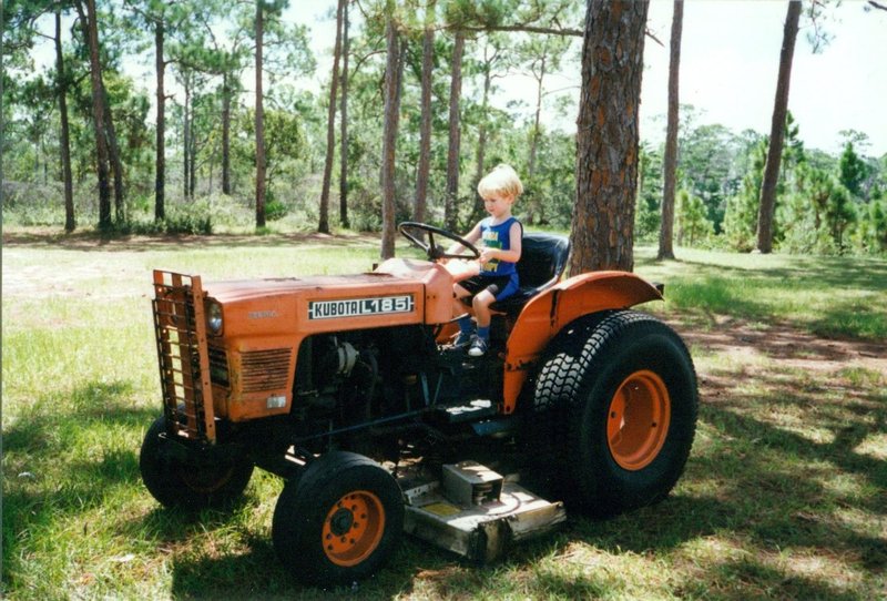 Will trying out a tractor at Vovo's nursery