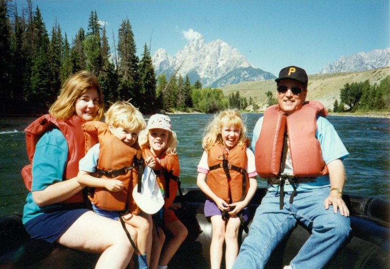 Family on the Snake River float trip at Grand Teton National Park