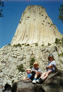 Will, Tamara and Rosanna at Devils Tower National Monument