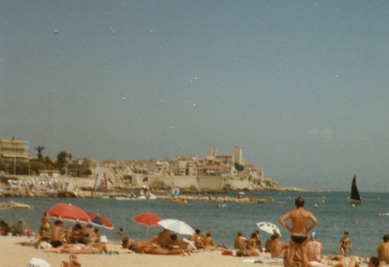 Beach with old Antibes in the background
