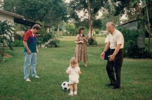 Bob, Linda and Dad playing soccer with Tamara