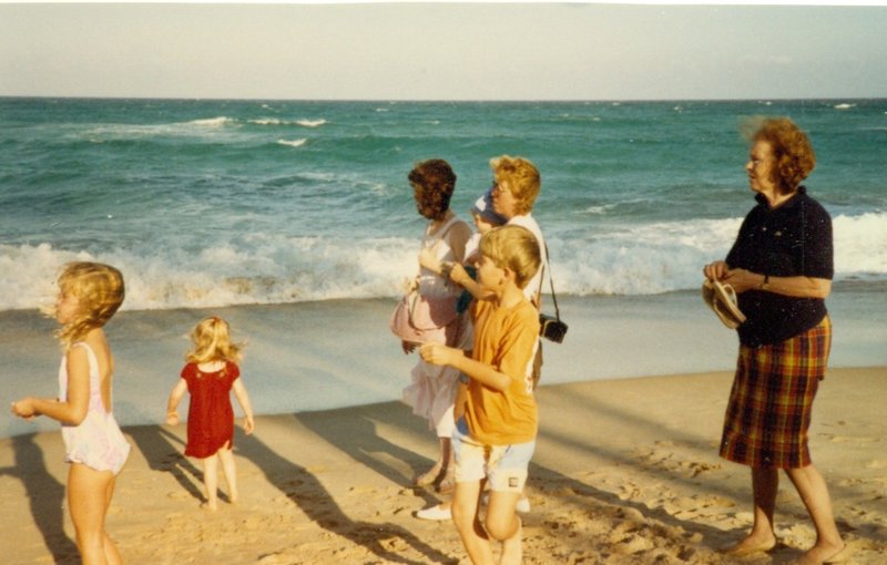 Windy day with Mom and the kids at the beach