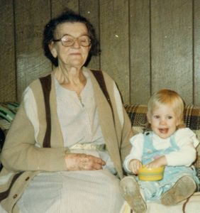 Rosanna with Great grandma Flyak in New Castle PA