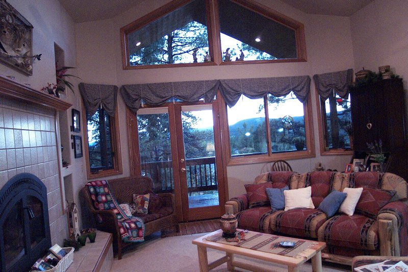Our living room looking across the Rampart Range
