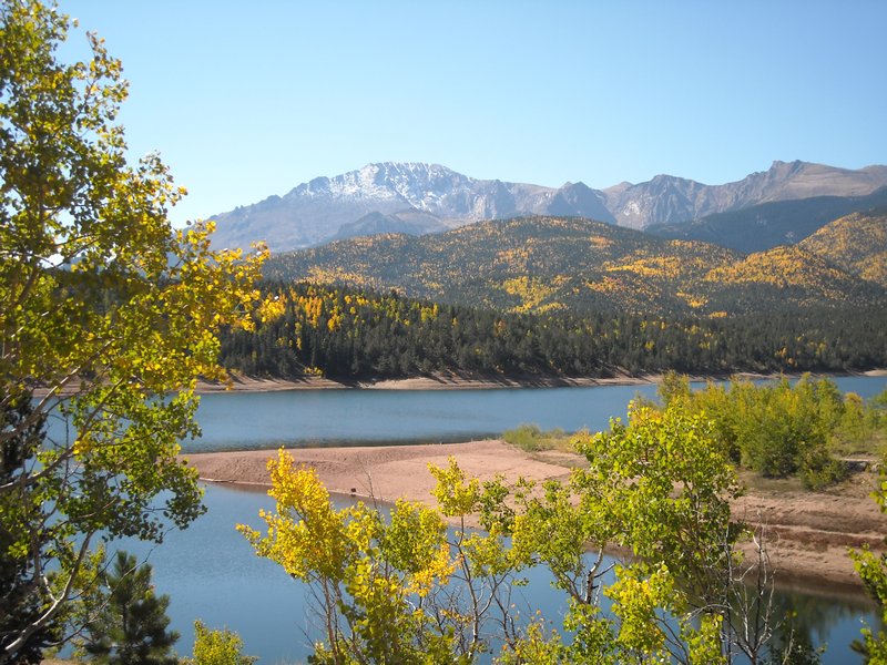 View of Pikes Peak in the autumn