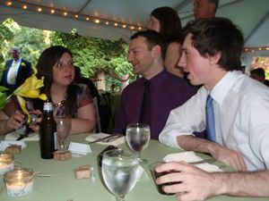 Gillian, Phil and Cameron at the Wedding Reception
