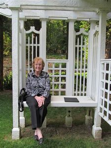 Mom resting in the gazebo during the Rehersal