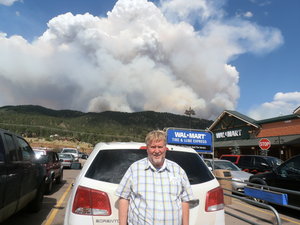Bob with Waldo Canyon fire in background