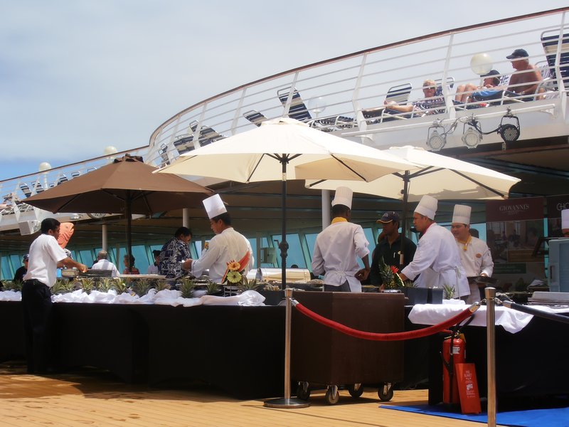 46 Chefs preparing lunch on Rhapsody of the Seas sundeck