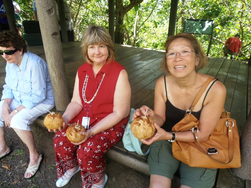 68 Linda and Betty enjoying a coconut milk refreshment break