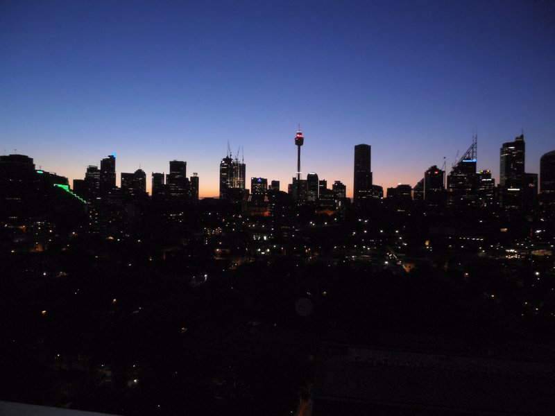 Rachel's apartment view of Sydney skyline