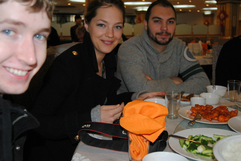 Will and a Russian couple from Milan enjoying lunch