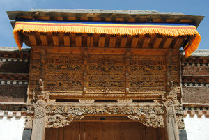 Carved gate at the entrance to a monastery